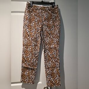 Lilly Pulitzer Kelly Stretch Pant Leopard Print Size 8